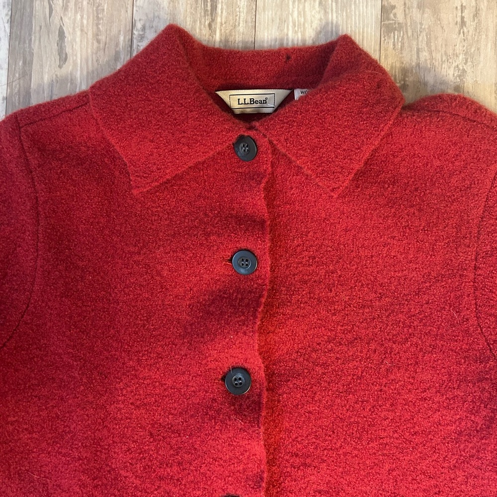 L.L. Bean Boiled Wool Cardigan Jacket - Picture 3 of 12